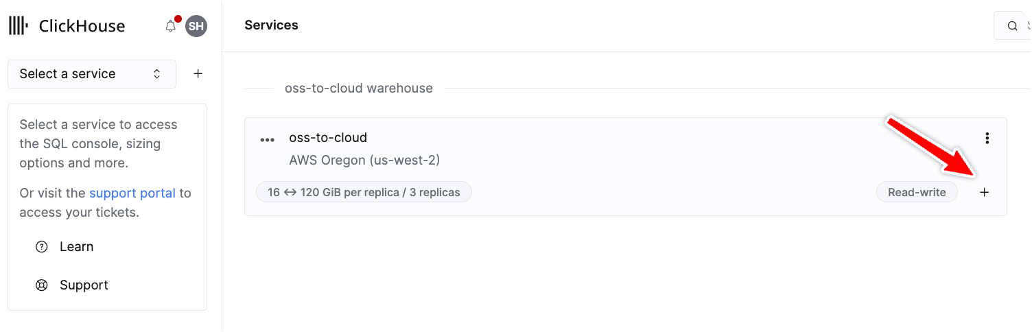 Création d’un nouveau service dans un warehouse