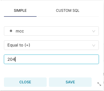 Filtrer sur MCC 204