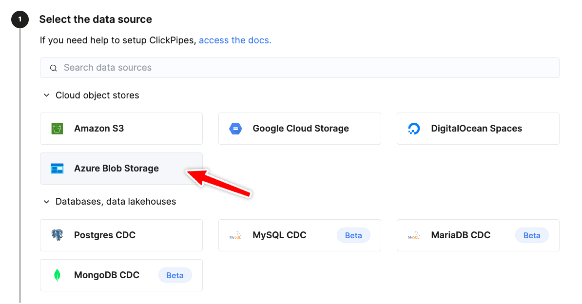 تحديد Azure Blob Storage