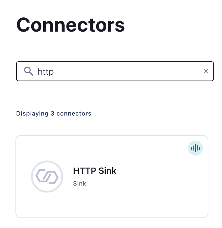واجهة Confluent Cloud تعرض كيفية إنشاء موصل HTTP Sink
