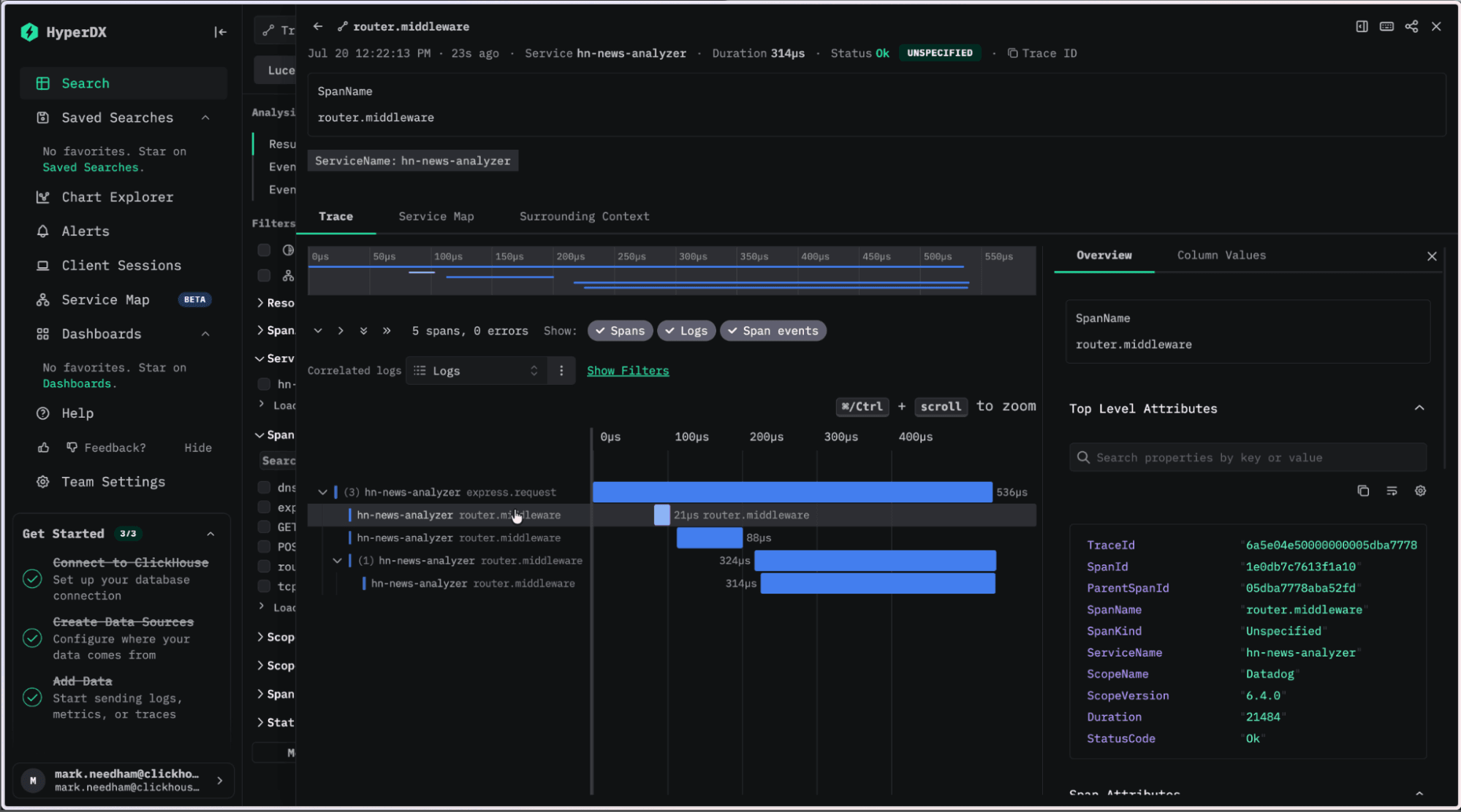 Traces Datadog dans ClickStack 2