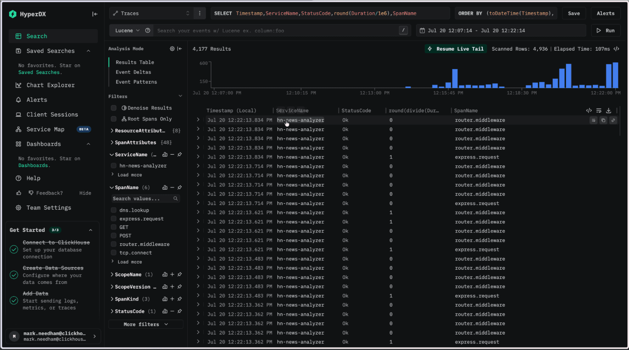 Traces Datadog dans ClickStack 3