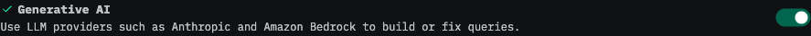 Generative AI toggle in Team Settings